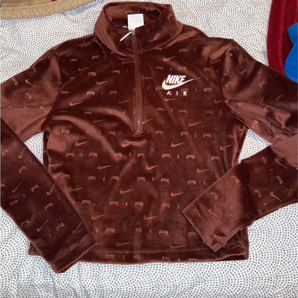 Nike Women's Brown Zip-Up Sweater